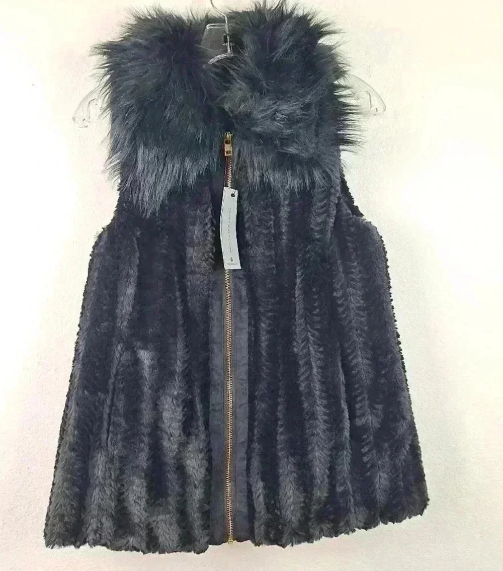 NWT MARC NEW YORK FAUX FUR VEST SIZE SMALL - Picture 1 of 8